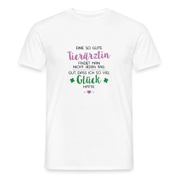 Ich hatte Glück Tierärztin Geschenk Spruch - Männer T-Shirt - Weiß - Vorne - AI Model Male 178 dark (178cm)
