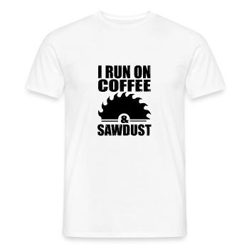 Tischler Schreiner Kreissäge Spruch Kaffee - Männer T-Shirt - Weiß - Vorne - AI Model Male 178 dark (178cm)