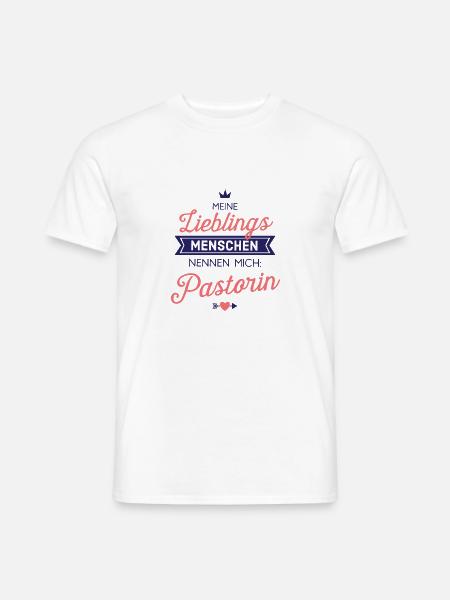 Lieblingsmenschen Pastorin Geschenk Spruch - Männer T-Shirt - Weiß