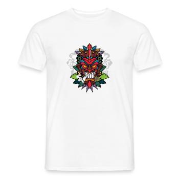 Smoking Tiki Shirt - Männer T-Shirt - Weiß - Vorne - AI Model Male 178 dark (178cm)