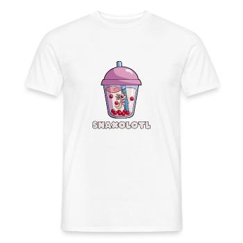 Snaxolotl Cute Axolotl Boba Tea Kawaii Axolotl Lov - Men's T-Shirt - white - Front - AI Model Male 178 dark (178cm)