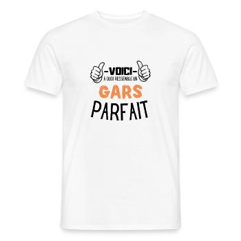 Voici à quoi ressemble un gars parfait - T-shirt homme - blanc - Devant - AI Model Male 178 dark (178cm)