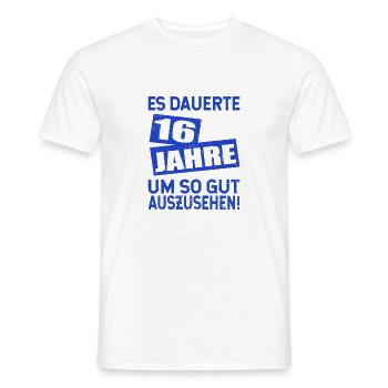 16 Geburtstag 16 Jahre Sechzehn Geschenk - Männer T-Shirt - Weiß - Vorne - AI Model Male 178 dark (178cm)