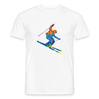 Ski Ski Ski Sports d’hiver Idée cadeau - T-shirt homme - blanc - Devant - AI Model Male 178 dark (178cm)