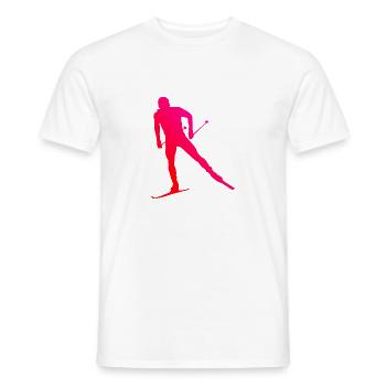 Cross-country skiing Classic Men's cross-country skiing Women Cross-country skiing - Men's T-Shirt - white - Front - AI Model Male 178 dark (178cm)