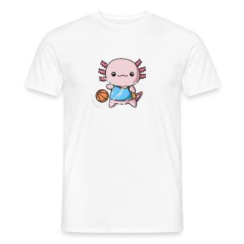 Kawaii Axolotl Lustig Basketball Basketballspieler - Männer T-Shirt - Weiß - Vorne - AI Model Male 178 dark (178cm)