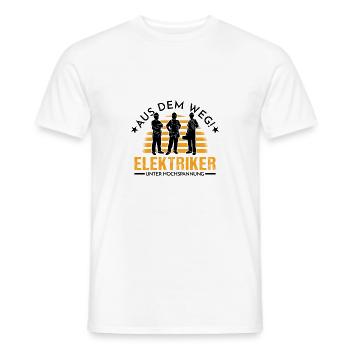 Aus dem Weg Elektriker Unter Hochspannung - Männer T-Shirt - Weiß - Vorne - AI Model Male 178 dark (178cm)