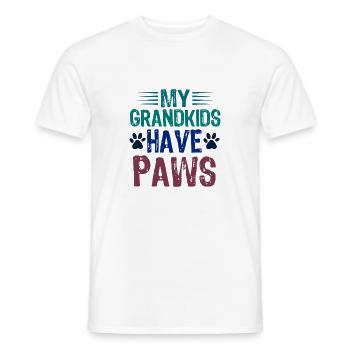 Mes petits-enfants ont PAWS - T-shirt homme - blanc - Devant - AI Model Male 178 dark (178cm)