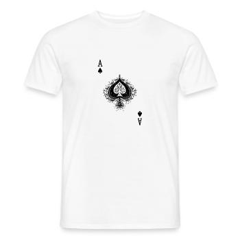 Pik Ass Poker Spielkarte Schwarzes Spiel Humor - Männer T-Shirt - Weiß - Vorne - AI Model Male 178 dark (178cm)