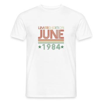 38ème anniversaire Juin Né en 1984 Idée cadeau - T-shirt homme - blanc - Devant - AI Model Male 178 dark (178cm)