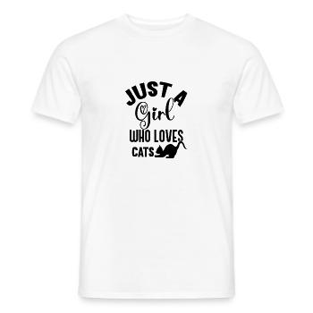 just a girl who loves cats - Men's T-Shirt - white - Front - AI Model Male 178 dark (178cm)