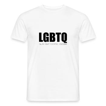 LGBTQ ja du hast richtig gelesen - Männer T-Shirt - Weiß - Vorne - AI Model Male 178 dark (178cm)