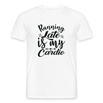 Running late is my Cardio - Männer T-Shirt - Weiß - Vorne - AI Model Male 178 dark (178cm)