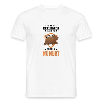 Ich spüre das Tier in mir Es ist ein Wombat - Männer T-Shirt - Weiß - Vorne - AI Model Male 178 dark (178cm)