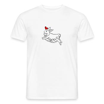 Lapin Amour Drôle Main Prendre soin Lapin Coeur Cool - T-shirt homme - blanc - Devant - AI Model Male 178 dark (178cm)