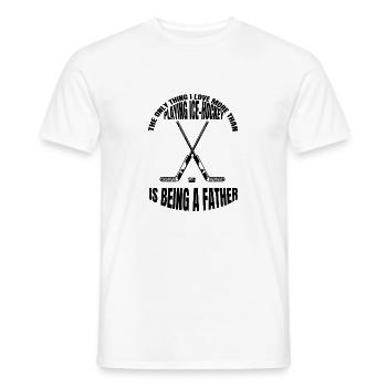 Eishockey Vater Wintersport Papa Eishockeyteam Dad - Männer T-Shirt - Weiß - Vorne - AI Model Male 178 dark (178cm)