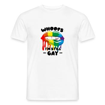 Whoops I'M STILL GAY - Men's T-Shirt - white - Front - AI Model Male 178 dark (178cm)