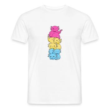 Pansexual Pride Pansexual Flag Kawaii Axolo - Men's T-Shirt - white - Front - AI Model Male 178 dark (178cm)