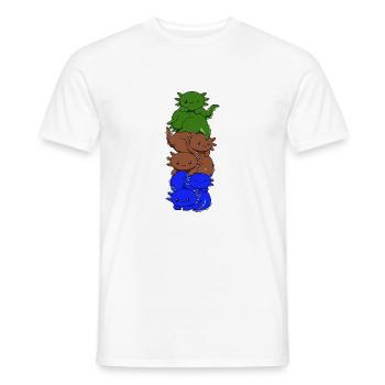 Drapeau sapiosexuel Axolotl Pile Kawaii - T-shirt homme - blanc - Devant - AI Model Male 178 dark (178cm)