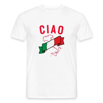 CIAO drapeau italien été vacances bonjour - T-shirt homme - blanc - Devant - AI Model Male 178 dark (178cm)