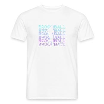 Broomball Retro Geschenk - Männer T-Shirt - Weiß - Vorne - AI Model Male 178 dark (178cm)