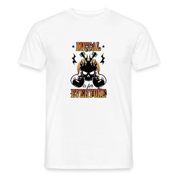 metal is for everyone,Rock Clothing,Rock Music - Men's T-Shirt - white - Front - AI Model Male 178 dark (178cm)