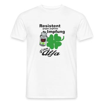 T-Shirt für Alfa Fans Virus Alfa - Männer T-Shirt - Weiß - Vorne - AI Model Male 178 dark (178cm)