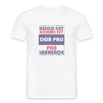 Cadeau femme Homme déja pris par laurence - T-shirt homme - blanc - Devant - AI Model Male 178 dark (178cm)