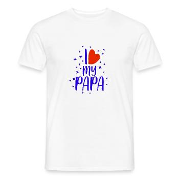 I love my papa dad funny gift - Men's T-Shirt - white - Front - AI Model Male 178 dark (178cm)