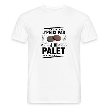 je peux pas j'ai palet idée cadeau palet breton - T-shirt homme - blanc - Devant - AI Model Male 178 dark (178cm)