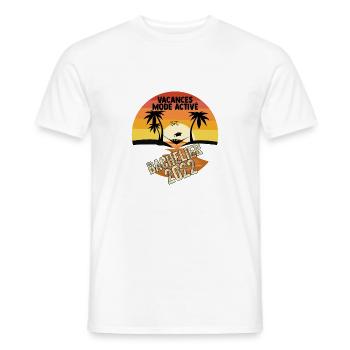 Bachelier 2022 Vacances Mode on Ideé Cadeau Humour - T-shirt homme - blanc - Devant - AI Model Male 178 dark (178cm)