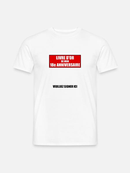 Gästebuch 18. Geburtstag Geschenk volljährig - Männer T-Shirt - Weiß