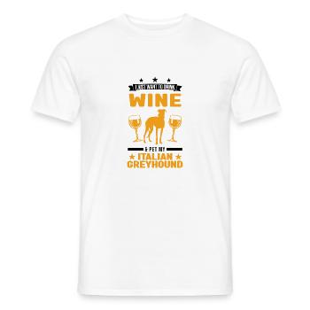 Lévrier italien et vin - T-shirt homme - blanc - Devant - AI Model Male 178 dark (178cm)