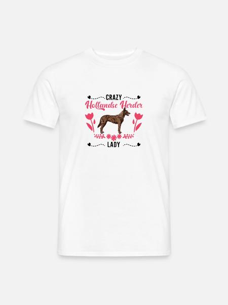 Crazy Hollandse Herder lady - Männer T-Shirt - Weiß