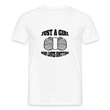 Knitting Girl Seamstress Sewing Gift Crochet - Men's T-Shirt - white - Front - AI Model Male 178 dark (178cm)