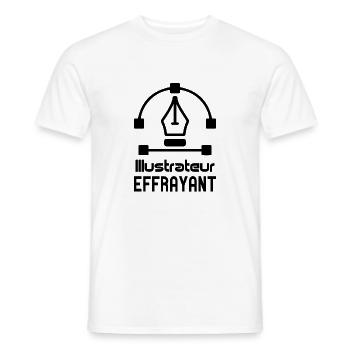 Tshirt homme Illustrateur effrayant - T-shirt homme - blanc - Devant - AI Model Male 178 dark (178cm)
