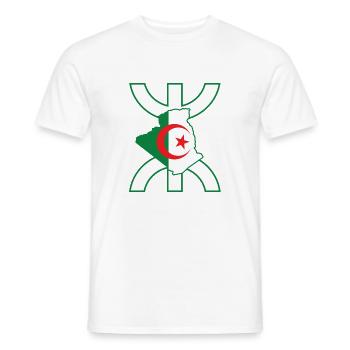 Drapeau Algérien - Z Imazighen - T-shirt homme - blanc - Devant - AI Model Male 178 dark (178cm)