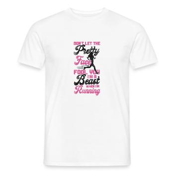 Running Runner Semi-Marathon Fille - T-shirt homme - blanc - Devant - AI Model Male 178 dark (178cm)