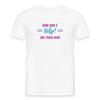 Miami Tech Hub Francis Suarez How Can I Help? - Men's T-Shirt - white - Front - AI Model Male 178 dark (178cm)