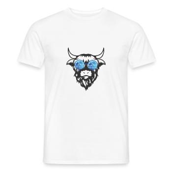Kuhkopf mit Brille - Männer T-Shirt - Weiß - Vorne - AI Model Male 178 dark (178cm)