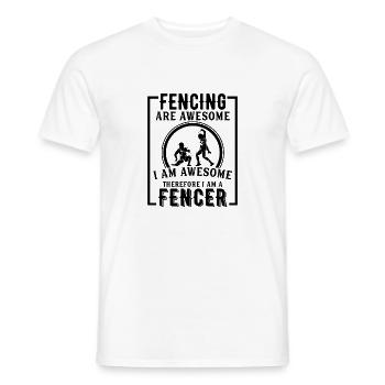 Funny Fencing Are Awesome Foil Epee Fencing Combat - Men's T-Shirt - white - Front - AI Model Male 178 dark (178cm)