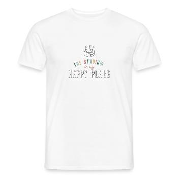 The Stadium is my Happy Place - Men's T-Shirt - white - Front - AI Model Male 178 dark (178cm)