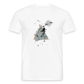 Wolf to the moon - Männer T-Shirt - Weiß - Vorne - AI Model Male 178 dark (178cm)