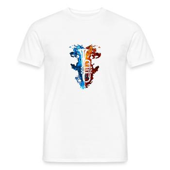 Feuer Trompete Flammen Trompetenspieler Blasmusik - Männer T-Shirt - Weiß - Vorne - AI Model Male 178 dark (178cm)