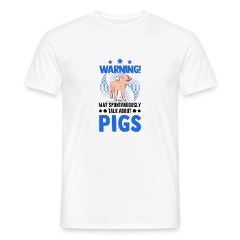 Warnung Schweine Geschenk Landwirt Schweinchen - Männer T-Shirt - Weiß - Vorne - AI Model Male 178 dark (178cm)