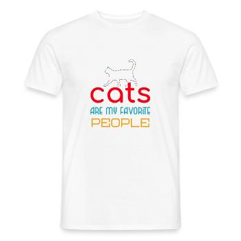 Funny Cat Quote for cat lovers cat are my favorite - Men's T-Shirt - white - Front - AI Model Male 178 dark (178cm)