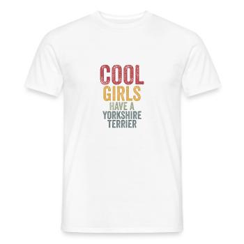 Les filles cool ont un Yorkshire Terrier - T-shirt homme - blanc - Devant - AI Model Male 178 dark (178cm)