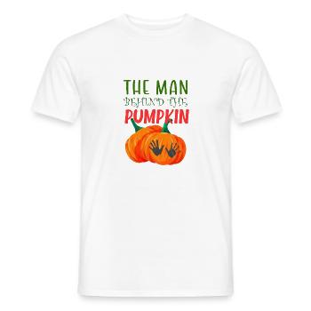 Halloween Pregnancy for The Man Behind The Pumpkin - Men's T-Shirt - white - Front - AI Model Male 178 dark (178cm)
