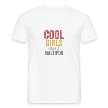Les filles cool ont un maltipoo - T-shirt homme - blanc - Devant - AI Model Male 178 dark (178cm)