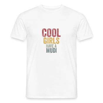 Les filles cool ont un mudi - T-shirt homme - blanc - Devant - AI Model Male 178 dark (178cm)